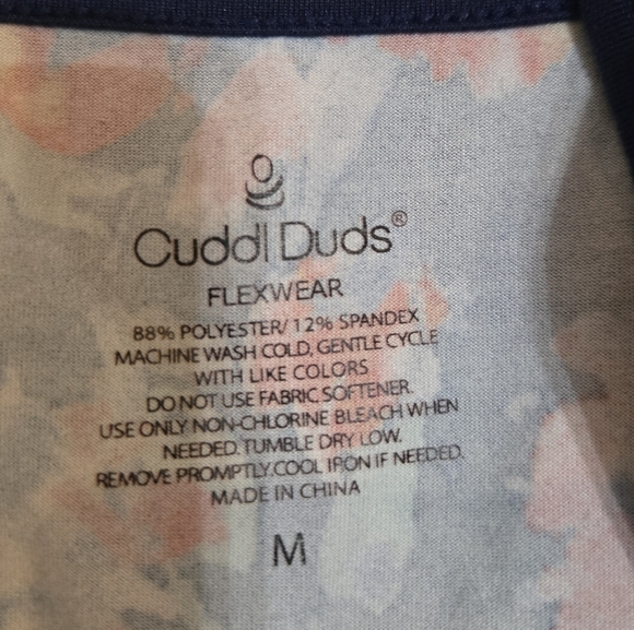Cuddl Duds Flexwear Blue Floral Swing Cozy Dress, Size Medium - Picture 3 of 7